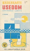 Bäderkarte Usedom Greifswald - Lubmin (DDR 1966)